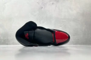 Nike Air Jordan 1 High OG Bred patent leather sneakers black red white colorway