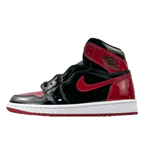 Nike Jordan 1 Retro High OG 555088-061 Black/Varsity Red patent leather sneaker