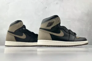 Nike Jordan 1 Retro High OG 555088-032 black and dark mocha leather sneakers