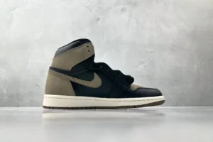 Nike Jordan 1 Retro High OG 555088-031 black and taupe colorway premium leather sneakers