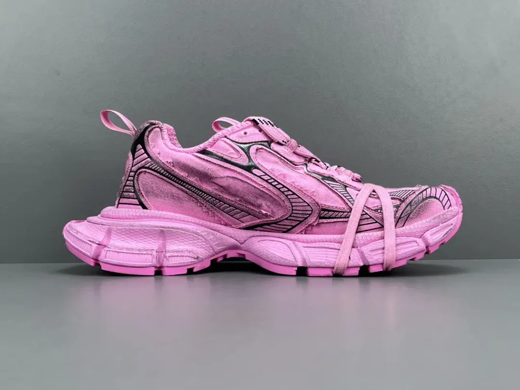 Balenciaga Track 2.0 Sneaker Style 533286 pink colorway mixed fabric and rubber materials