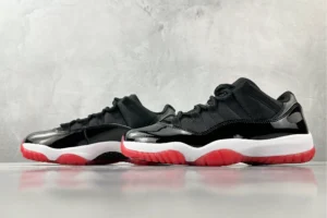 Nike Air Jordan 11 Retro Bred black varsity red white patent leather sneakers