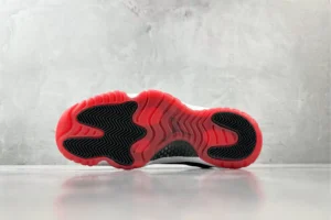 Nike Air Jordan 11 Retro Bred red black translucent rubber outsole sneakers