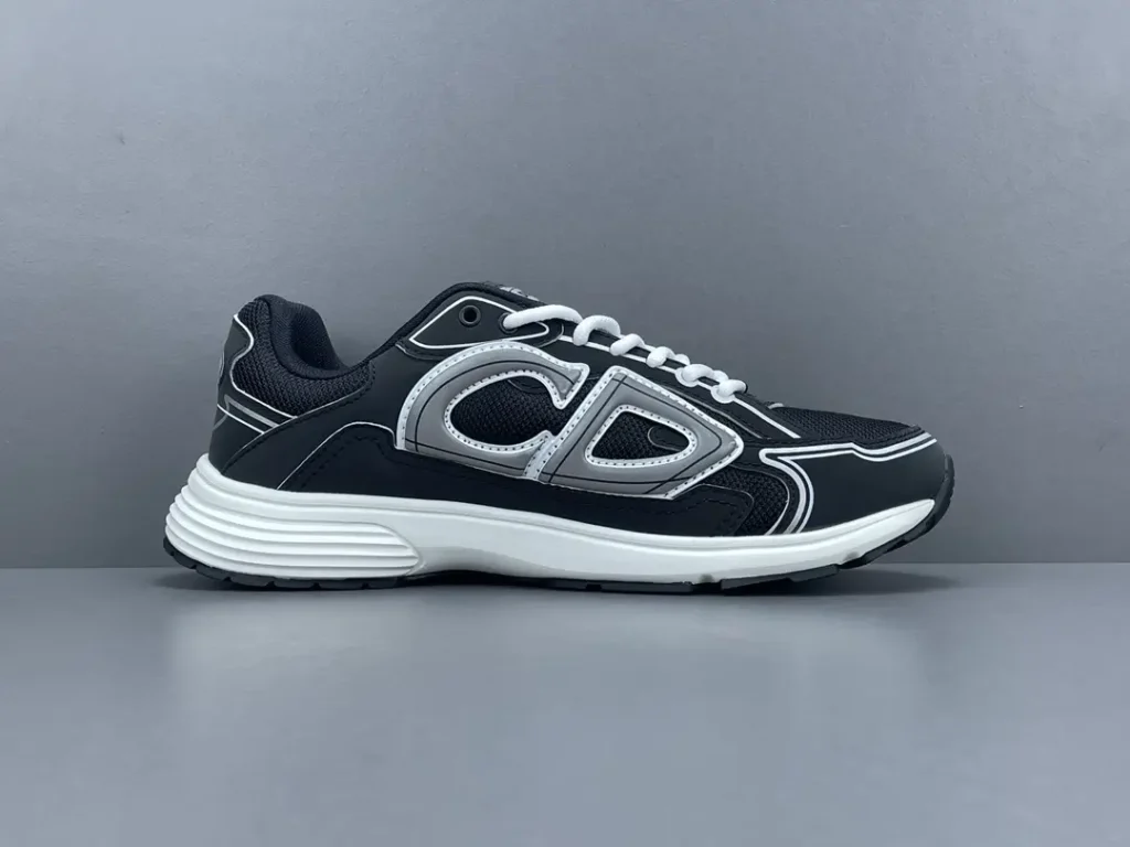 Christian Dior B22 black white grey mesh leather sneakers