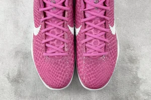 Nike Kobe Bryant Protro pink white snake-skin textured leather basketball sneakers