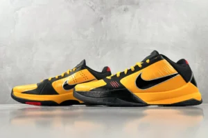 Nike Kobe 5 Protro yellow black red synthetic leather basketball sneakers