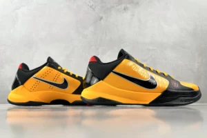 Nike Kobe 5 Protro Bruce Lee yellow black mesh and synthetic leather sneakers