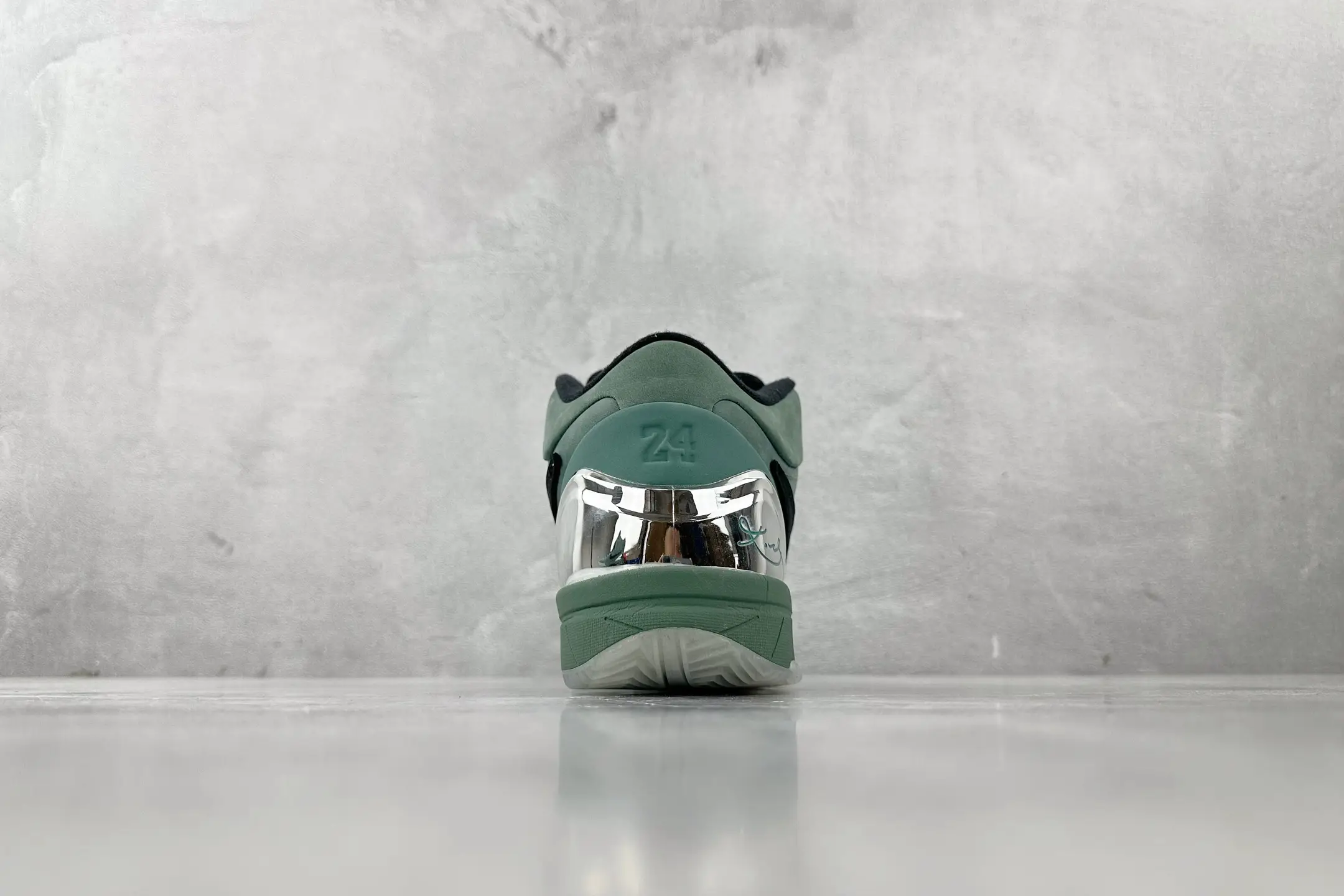 Nike Air Jordan 11 Low IE green black white reflective leather sneakers rear view