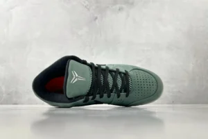 Nike Kobe 5 Protro green black nubuck sneakers with perforated toe box and mesh tongue panel