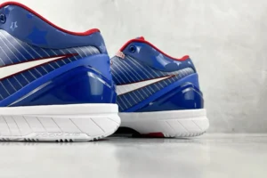 Nike Zoom Kobe V Protro blue red white synthetic sneakers with star pattern and Zoom Air sole