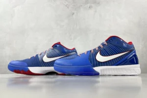 Nike Zoom KD 4 blue red white synthetic leather basketball sneakers with white swoosh logo