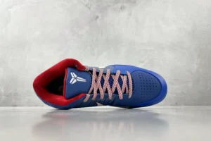 Nike Kobe 6 Protro blue red white leather basketball sneakers with patterned laces