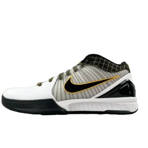 Nike Zoom Kobe IV white black yellow leather sneakers
