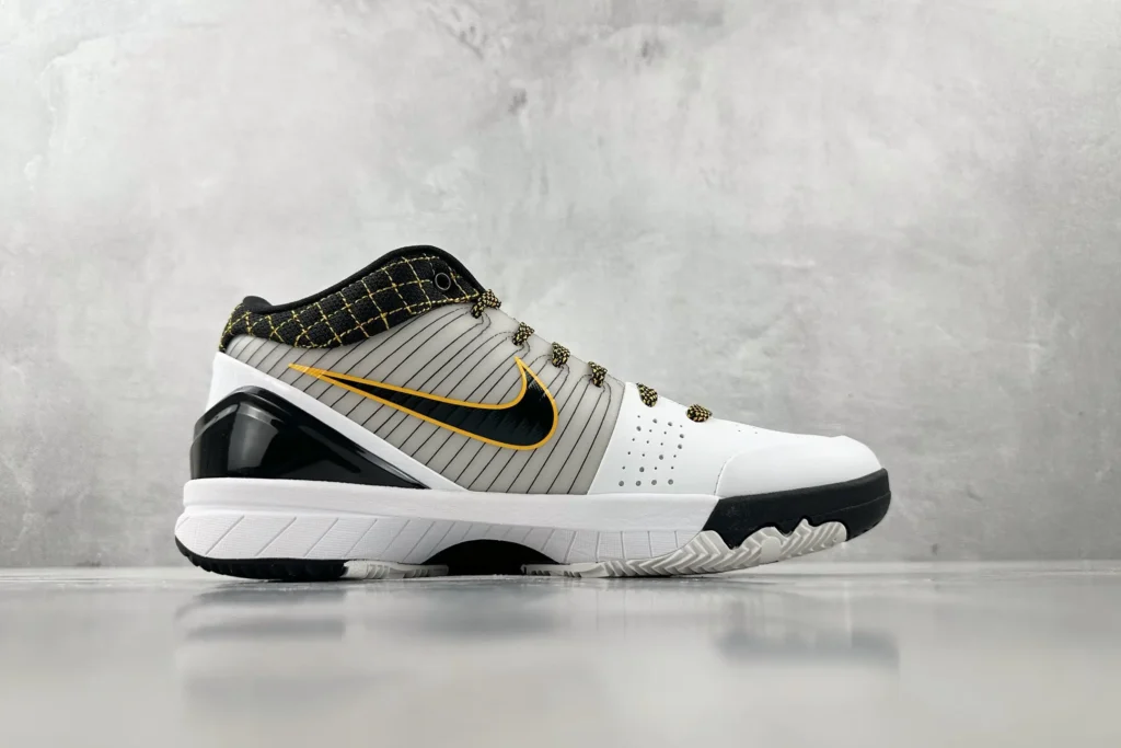 Nike Zoom Kobe IV Protro white black gold synthetic leather sneakers