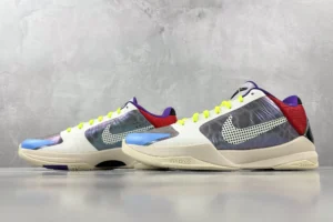 Nike Kobe 5 Protro Iridescent white red purple yellow leather basketball sneakers