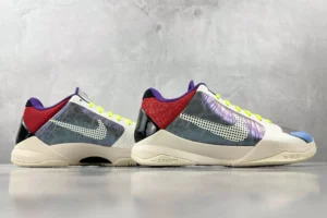 Nike Kobe Protro 5 White Black Purple Red yellow lace basketball sneakers synthetic leather