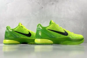 Nike Kobe 6 Protro bright green black yellow synthetic mesh sneakers with textured pattern