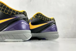 Nike Zoom Kobe 4 Protro black yellow purple mesh and synthetic sneakers with gray sole