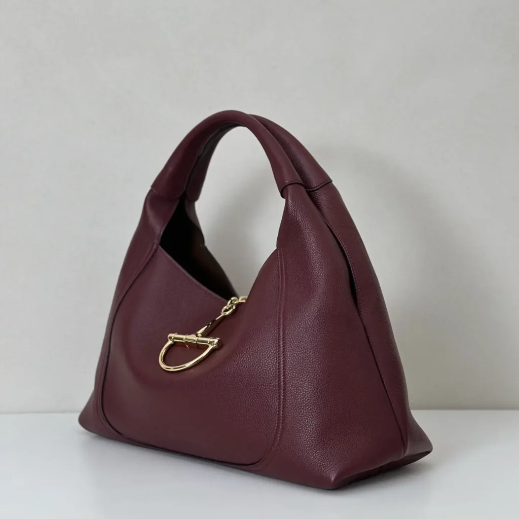Gucci Jackie 1961 hobo bag medium burgundy pebbled leather with gold hardware