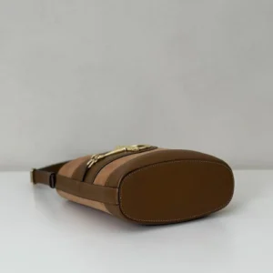 Gucci Horsebit 1961 small brown suede leather crossbody bag with gold hardware