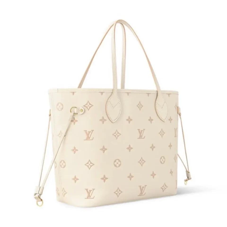Louis Vuitton Neverfull MM tote bag beige monogram leather medium size