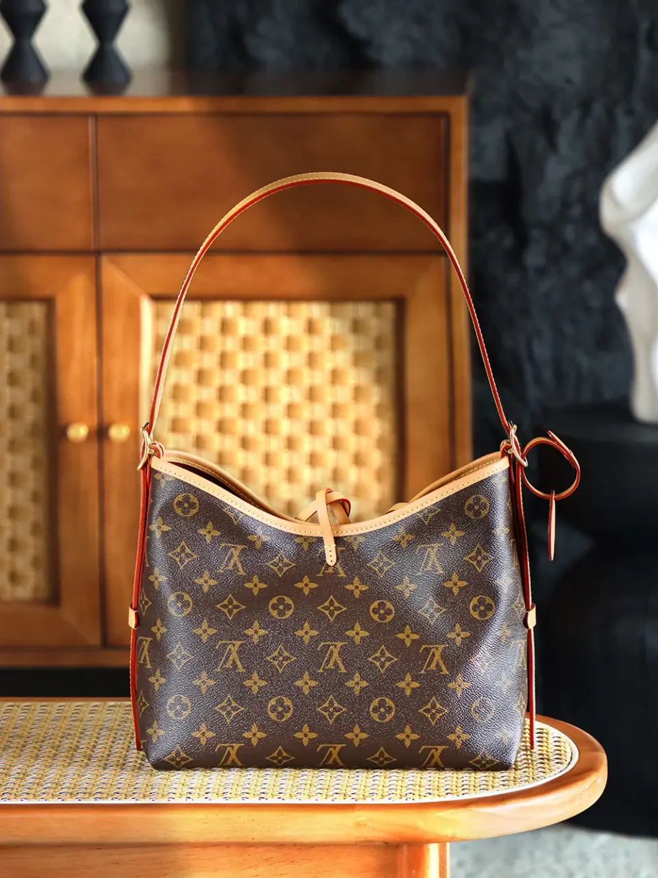 Louis Vuitton Looping 30 medium brown monogram canvas shoulder bag with natural leather trim