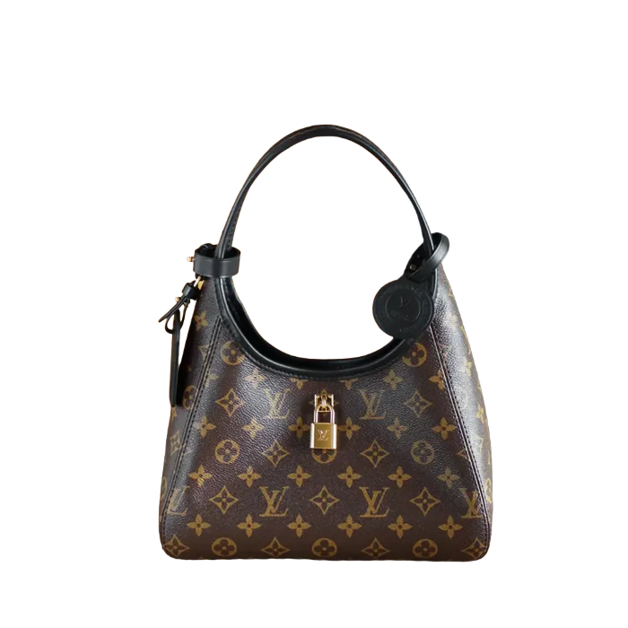 Louis Vuitton Loop Bag MM M68699 monogram canvas hobo bag brown leather trim gold lock