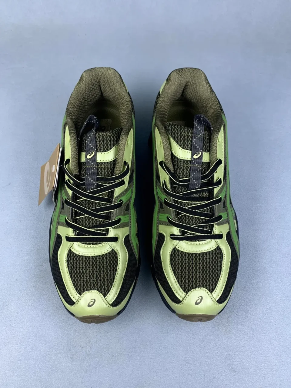 Asics Gel-Kayano 14 olive green black mesh synthetic sneakers