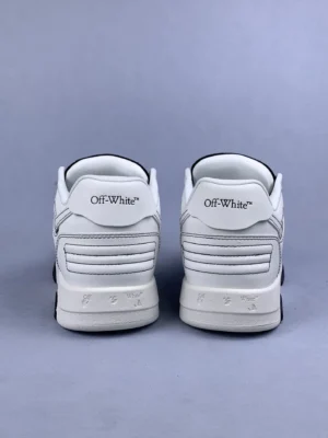 Off-White Lucas White leather sneakers with black stitched detailing and branded heel tabs