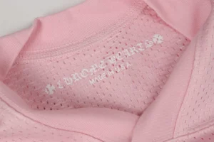 Chrome Hearts t-shirt pink breathable mesh fabric made in USA with branded label inside neckline