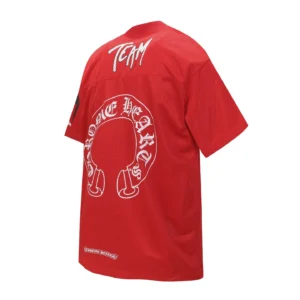 Chrome Hearts Team red mesh graphic print jersey shirt cotton blend