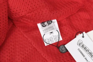 Chrome Hearts sports jersey red mesh fabric cotton material with branded black and white tags