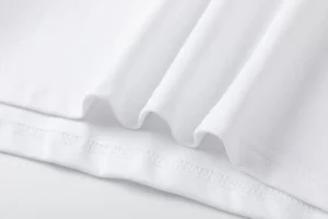 Repsgoat plain white cotton T-shirt soft fabric with double-stitched hem detail