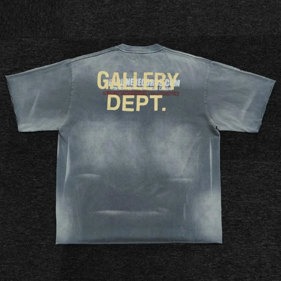 Gallery Dept. T-shirt oversized fit gray cotton with graphic print on back