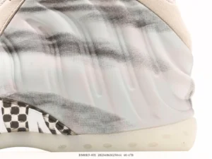 Nike Foamposite Pro DM0115-001 white black foam material sneakers with checkered midsole design