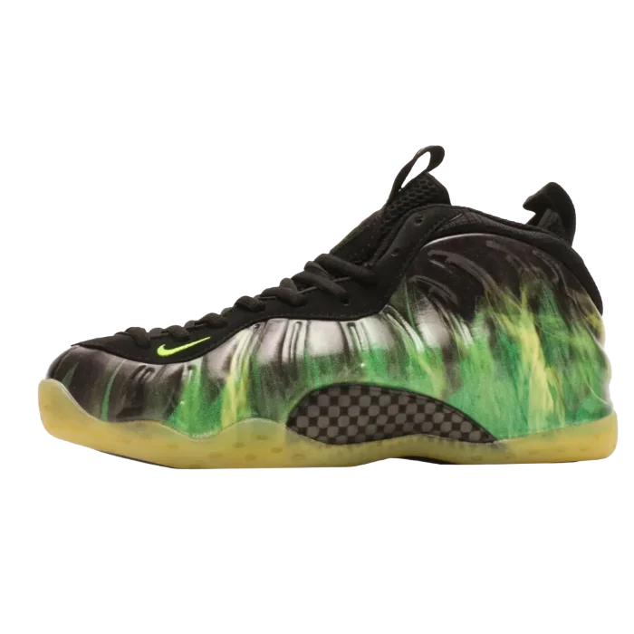 Nike Air Foamposite One Style 314996-301 black green yellow foam material sneaker