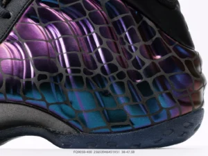 Nike Air Foamposite One black purple blue iridescent synthetic sneakers