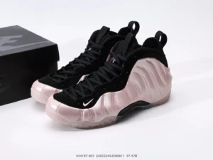 Nike Air Foamposite One HJ4187-001 rose gold black foamposite leather sneakers