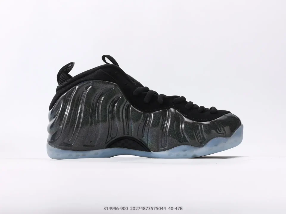 Nike Air Foamposite One black dark grey iridescent synthetic sneakers translucent sole