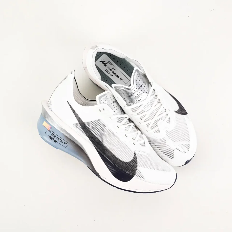 Nike ZoomX Vaporfly Next% 2 white black gray mesh running sneakers with translucent sole