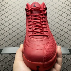 Nike Air Jordan 12 Retro Gym Red gym red leather sneakers with black Jumpman logo