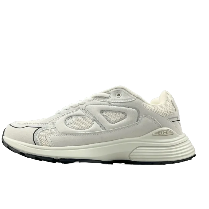 Dior B22 sneakers white grey mesh leather mix material low-top design cushion sole