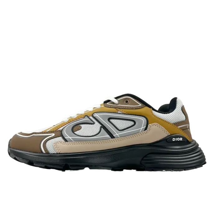 Dior B22 sneaker beige white black mixed leather and mesh material shoes
