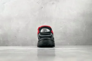 Nike Zoom Spiridon Cage 2 Style CZ0402-001 black red mesh and synthetic sneaker viewed from rear