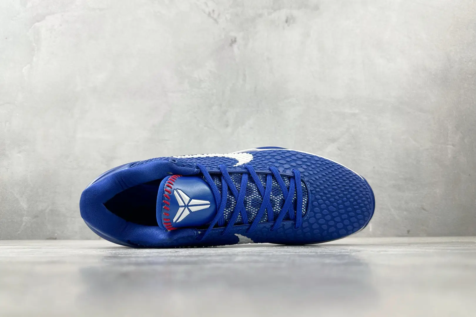 Nike Kobe 6 Protro blue white red synthetic basketball sneakers textured pattern