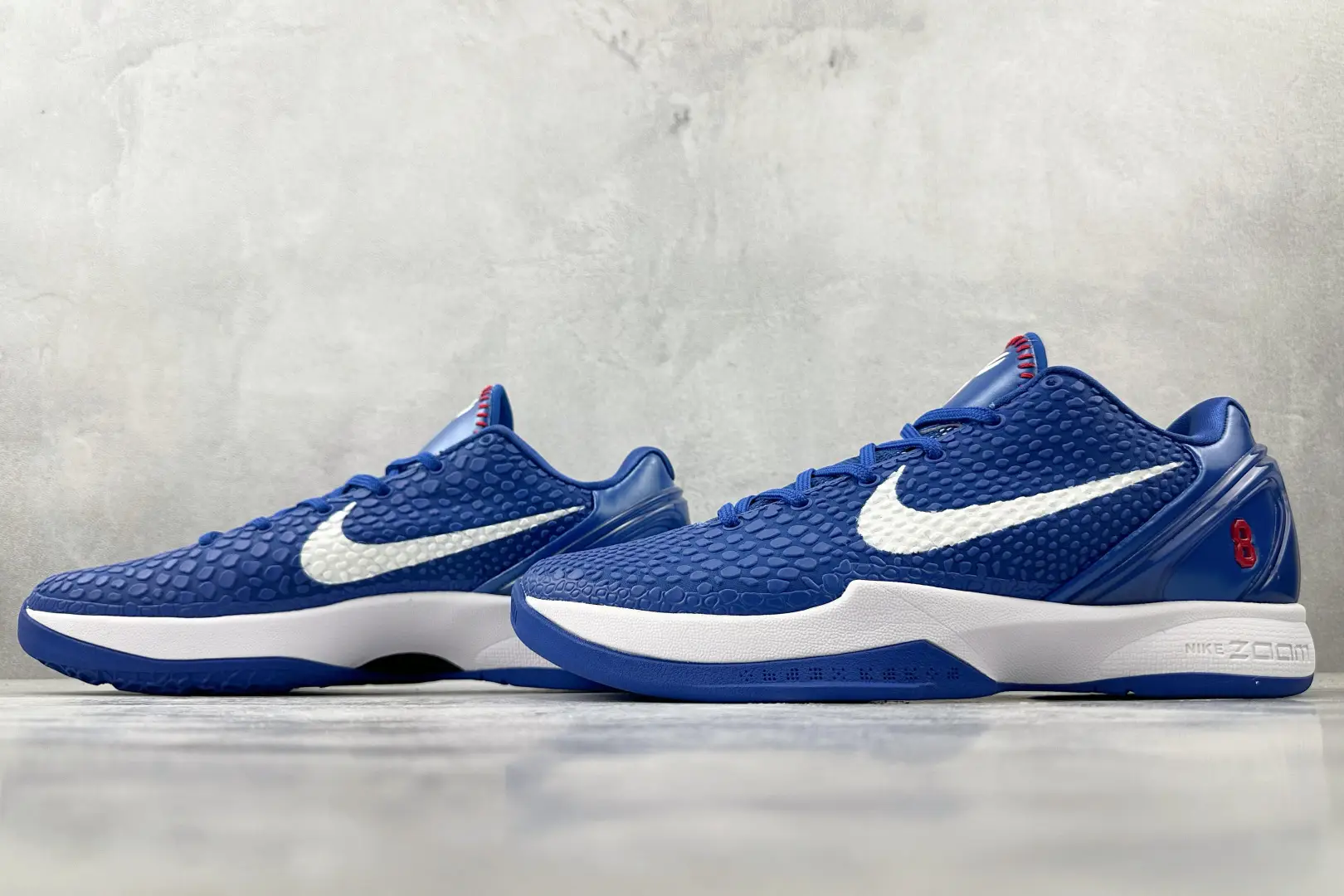Nike Zoom Kobe 8 blue white red textured synthetic sneakers with zoom cushioning