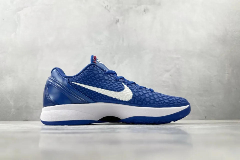 Nike Zoom Kobe V Protro blue white textured synthetic leather sneakers