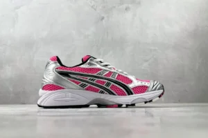 Asics GEL-Kayano 14 pink black silver mesh leather sneakers