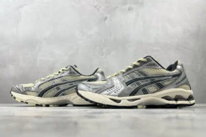 Asics Gel-Kayano 14 cream black beige mesh synthetic sneakers
