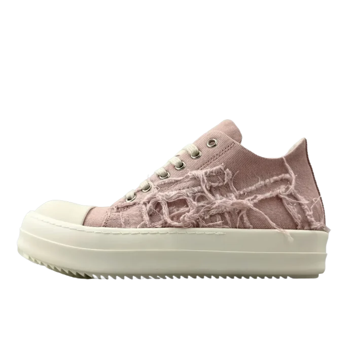 Converse Chuck Taylor All Star Move pale pink frayed canvas sneakers with white rubber sole and toe cap